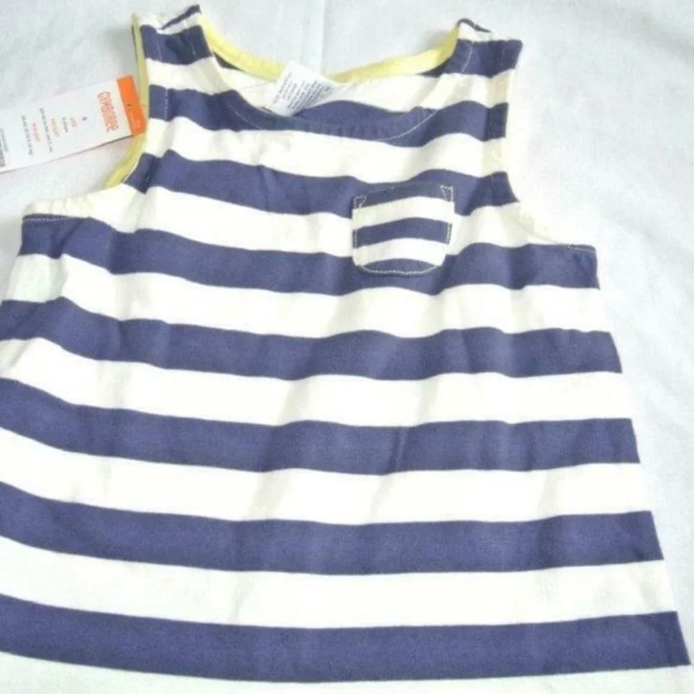 Gymboree Hop 'n' Roll Striped Tank‎ Dress Navy Stri